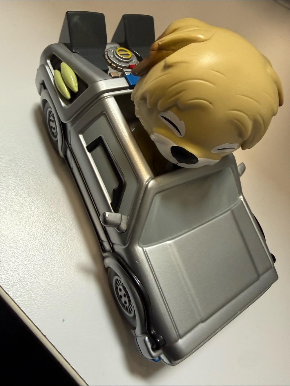 back to the future delorean dorbz ridez with einstein vinyl figure